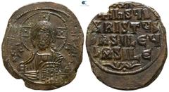 Byzantine Attributed to Basil II and Constantine VIII AD 976-1028. Anonymous follis Æ, Class 2. Constantinople Follis Æ 27mm., 11,01g. + ЄMMA-NOVHΛ, IC XC to left and right of bust of Christ, facing, 
