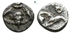 Greek Ionia. Ephesos circa 500-420 BC. Tetartemorion AR 4mm., 0,17g. Bee / Head of eagle right within incuse square. very fine Karwiese Series IV, Type 1; SNG Kayhan 130.