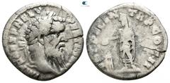Roman Imperial Pertinax AD 193-193. Rome Denarius AR 17mm., 2,67g. IMP CAES P HELV PERTIN AVG, laureate head right / VOT DECEN TR P COS II, Pertinax, veiled, standing left, sacrificing out of patera i
