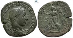 Roman Imperial Severus Alexander AD 222-235. Struck AD 225. Rome Sestertius Æ 31mm., 23,13g. IM[P C]AES M AVR SEV ALEXANDER AVG, laureate and draped bust right / VICTORIA AVGVSTI, S C across fields, V