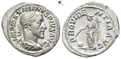 Roman Imperial Maximinus I Thrax AD 235-238. Struck circa AD 235-236. Rome Denarius AR 22 mm., 2,90 g. IMP MAXIMINVS PIVS AVG, laureate, draped and cuirassed bust of Maximinus I right / PROVIDE-NTIA A