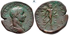 Roman Imperial Severus Alexander AD 222-235. Rome Sestertius Æ 32 mm, 21,25 g [IMP C[AES M AVR SEV ALEXAN[DER AVG] ,laureate and draped bust right / P M TR P V COS II P P, Mars advancing right, holdin