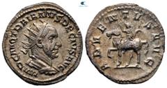 Roman Imperial Trajan Decius AD 249-251. Rome Antoninianus AR 23 mm, 4,42 g IMP C M Q TRAIANVS DECIVS AVG, radiate and cuirassed bust of Trajan Decius to right, seen from behind / ADVENTVS AVG, Trajan