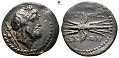 Greek Pisidia. Termessos Major circa 100-0 BC. Bronze Æ 21 mm, 4,08 g Laureate head of Zeus to right, sceptre behind / ΤΕΡ-ΜΗΣ-ΣΕ-ΩΝ, winged thunderbolt. very fine SNG BnF 2090; SNG von Aulock 4455 (L