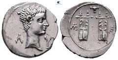Roman Provincial Lycia. Masikytes. Augustus 27 BC-AD 14. Drachm AR 17 mm, 3,68 g Λ-Υ, bare head right / M-A, two lyres; plectrum above. extremely fine RPC I 3309; SNG von Aulock 4356.