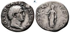 Roman Imperial Otho AD 69-69. Rome Denarius AR 16 mm, 3,05 g IMP OTHO CAES[AR] AVG [TR P], bare head of Otho to right / [SE]CVRITA[S P R], Securitas standing front, head to left, holding wreath in her