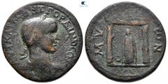 Roman Provincial Lycia. Myra. Gordian III AD 238-244. Bronze Æ 30 mm, 20,52 g [ΑΥΤ ΚΑΙ Μ ΑΝΤ] ΓΟΡΔΙΑΝΟϹ [ϹƐΒ], draped, cuirassed and laureate bust right / ΜΥΡƐⲰΝ, temple with two columns enclosing cul