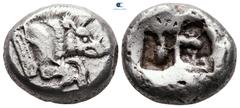 Greek Dynasts of Lycia. Uncertain mint. Uncertain Dynast 500-460 BC. Stater AR 19 mm, 9,70 g Forepart of boar right / Incuse square. very fine SNG von Aulock 4043.