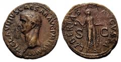 Claudius, 41-54. As (Copper, 30mm, 10.84 g 6), Rome, 50-54. TI CLAVDIVS CAESAR AVG P M TR P IMP P P Bare head of Claudius to left. Rev. LIBERTAS AVGVSTA / S - C Libertas standing facing, her head turn