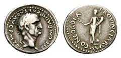 Galba, 68-69. Denarius (Silver, 18mm, 3.56 g 7), Spanish mint (Tarraco?), 68. SER GALBA IMP CAESAR AVG P M TR P Laureate head of Galba to right. Rev. CONCORDIA PROVINCIARVM Concordia standing left, ho