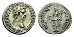 Nerva, 96-98. Denarius (Silver, 3.18 g 7), Rome, 97. IMP NERVA CAES AVG P M TR P COS III P P Laureate head of Nerva to right. Rev. AEQVITAS AVGVST Aequitas standing left, holding scales in her right h