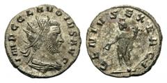 Claudius II Gothicus, 268-270. Antoninianus (Billon, 21mm, 3.20 g 7), Rome, 268-269. IMP C CLAVDIVS AVG Radiate, draped and cuirassed bust of Claudius II to right. Rev. GENIVS EXERCI Genius standing l