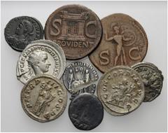 ROMAN. Imperial. A lot containing 3 bronze and 6 silver coins. Includes: Augustus (broken), Divus Augustus, Claudius, Vespasian (Judaea Capta type), Septimius Severus, Gordian III, Philip I, Otacilia 