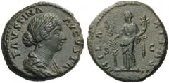 Faustina Junior, Augusta, 147-175. As (Copper, 26mm, 12.25 g 12), Rome, struck under Marcus Aurelius, 161-176. FAVSTINA AVGVSTA Draped bust of Faustina to right, with band of pearls and hair elaborate