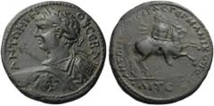 PAPHLAGONIA, Germanicopolis. Caracalla, 198-217. Bronze (28mm, 13.96 g 7). ANTΩNINOC CEBA Laureate, draped and cuirassed bust of Caracalla to left, holding spear and shield decorated with head of Medu