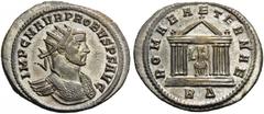 Probus, 276-282. Antoninianus (Billon, 25mm, 3.93 g 12), Rome, 276. IMP C M AVR PROBVS P F AVG Radiate and cuirassed bust of Probus to right. Rev. ROMAE AETERNAE / RΔ Roma seated facing, her head turn
