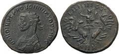 Probus, 276-282. Antoninianus (Bronze, 23mm, 3.71 g 6), Serdica, 277. BONO IMP C PROBO INVICTO P F AVG Radiate bust of Probus to left, wearing imperial mantle. Rev. SOLI INVICTO / KAB Sol, radiate, st