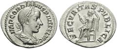 Roman Imperial & Provincial Gordian III, AD 238-244. Denarius (Silver, 21 mm, 2.72 g, 6 h), Rome, 240. IMP GORDIANVS PIVS FEL AVG Laureate, draped and cuirassed bust of Gordian III to right. Rev. SECV