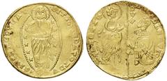 Roman Imperial & Provincial CRUSADERS. Venetians in the Levant. Ducat (Gold, 21 mm, 3.46 g, 3 h), Uncertain mint. Struck in the name of Andrea Dantolo, 1344-1354, 'K' Series. ANDR DANDVLO - S M VENETI