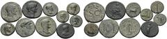 Large Lots ROMAN. Provincial. A lot of 10 bronzes from Flavian through Antoninus Pius. Includes: Phrygia, Hadrianopolis, Antoninus Pius; Lydia, Hierocaesarea, Vespasian, RPC II 955; Cappadocia, Caesar