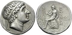 The Stoecklin Collection, Part II - Greek SELEUKID KINGS OF SYRIA. Antiochos I Soter, 281-261 BC. Tetradrachm (Silver, 29 mm, 16.90 g, 2 h), Seleukia on the Tigris. Diademed head of Antiochos I to rig