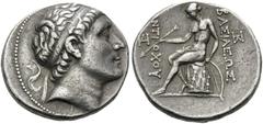 The Stoecklin Collection, Part II - Greek SELEUKID KINGS OF SYRIA. Antiochos II Theos, 261-246 BC. Tetradrachm (Silver, 27 mm, 16.87 g, 12 h), Antioch on the Orontes. Diademed head of Antiochos II to 