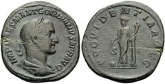 The Stoecklin Collection Part III Roman and Byzantine Gordian I, 238. Sestertius (Orichalcum, 32 mm, 21.44 g, 11 h), Rome, 1-22 April 238. IMP CAES M ANT GORDIANVS AFR AVG Laureate, draped and cuirass
