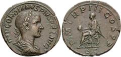 The Stoecklin Collection Part III Roman and Byzantine Gordian III, 238-244. Sestertius (Orichalcum, 32 mm, 21.96 g, 1 h), Rome, 240. IMP GORDIANVS PIVS FEL AVG Laureate, draped and cuirassed bust of G