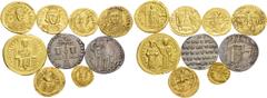 The Stoecklin Collection Part III Roman and Byzantine Late Roman and Byzantine. (26.00 g). Lot of 7 Gold and 2 Silver Late Roman and Byzantine Coins: Zeno (1 solidus and 1 semissis); Anastasius I (tre