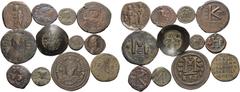 The Stoecklin Collection Part III Roman and Byzantine Late Roman and Byzantine. (Bronze, 96.00 g). Lot of 12 Late Roman and Byzantine Bronze coins: Arcadius (3); Anastasius I; Justinian I (3); Justin 