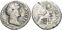 Roman Imperial Otho, 69. Fourrée Denarius (Silver, 18 mm, 2.81 g, 5 h). IMP OTHO CAESAR AVG TR P Bare head of Otho to right. Rev. PONT MAX Vesta seated left, holding patera and scepter. BMC 11. Cohen 