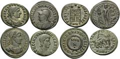 Roman Imperial Caesars Crispus, Constantine II, Licinius II and Constantius Gallus, 317-354. (Bronze, 11.18 g). Lot of Four attractive Folles of the young Caesars from the Constantinian Period. (1). C