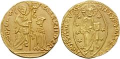 World CRUSADERS. Knights of Rhodes (Knights Hospitallers). Fabrizio del Carretto, 1513-1521. Ducat (Gold, 21 mm, 3.54 g, 4 h), imitating the Venetian Ducat, mint of Rhodes. •F•FABRICII•D•CR - S•IOANNI