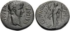 Roman Provincial LYDIA. Sardis. Nero, 54-68. (Bronze, 18 mm, 4.90 g, 1 h), Mindios, Strategos for the second time, c. 60. NEPΩN KAIΣAP Laureate head of Nero right. Rev. EΠΙ MINΔIOY ΣAPΔIANΩN / ΣΤΡΑ ΤΟ
