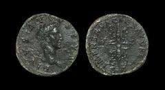 Ancient Roman Imperial Coins - Nerva - Augustus - Thunderbolt As 96-98 AD. Commemorative issue, struck under Nerva, Rome mint. Obv: DIVVS AVGVSTVS legend with bare head of Augustus right. Rev: IMP NER