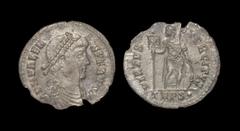 Ancient Roman Imperial Coins - Valens - Emperor Standing Miliarense 367-375 AD. Trier mint. Obv: DN VALEN-S PF AVG legend with pearl diademed, draped, cuirassed bust right. Rev: VIRTVS-EXERCITVS legen