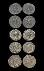 Ancient Roman Imperial Coins - Provincial Tetradrachm Group [5] 54-253 AD. Mixed group from Antioch, Syria and Alexandria, including: billon tetradrachm of Caracalla, Antioch; Philip II, Antioch; Nero