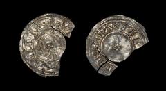Viking Coins - Danelaw - Anlaf Guthrithsson - York /Wer[....]d - Raven Penny 939-941 AD. Obv: raven with wings spread and +A[NLA]F CVNCRI legend with first A inverted and line of triple pellets at end
