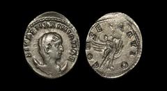 Ancient Roman Imperial Coins - Mariniana - Peacock Antoninianus 254-258 AD "Rome mint. Obv: DIVAE MARINIANAE legend with veiled bust right on crescent. Rev: CONSECRATIO legend with peacock flying righ