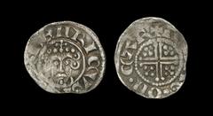 English Medieval Coins - John - Carlisle / Tomas - Short Cross Penny 1205-1209 AD Class 5b2. Obv: facing bust with sceptre with HENRICVS REX legend. Rev: short voided cross and quatrefoils with +TOMAS