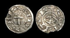 Hiberno-Norse - Kings of York - Regnald I - Thor's Hammer with Bow and Arrow Penny 919-921 AD. Obv: Thor's hammer with three pellets above with +RACIIOIT legend (R formed of an upright, three dots and