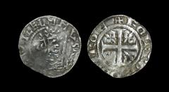 World Coins - Scotland - William the Lion - Roxburgh / Folpold - Early Issue Cross and Lis Penny 1165-1174 AD. Obv: profile crowned bust right with sceptre and +WILELMMVS REX error legend. Rev: cross 