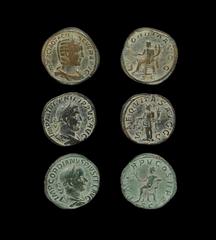 Ancient Roman Imperial Coins - Gordian III, Philip I and Otacilia Severa - Sestertii Group [3] 248 AD, 247-249 AD and 240 AD. Group comprising: Otacilia Severa, Rome mint. Obv: MARCIA OTACIL SEVERA AV