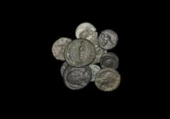 Ancient Roman Imperial Coins - Empresses and Other Bronzes Group [10] 4th century AD. Group comprising: empresses (6; mostly Helena); others (4). 17.03 grams total. ("). [10, No Reserve] Fine and bett