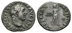 Ancient Roman Imperial Coins - Vitellius - Libertas Denarius May-July 69 AD. Rome mint. Obv: A VITELLIUS GERM P AVG TR P legend with laureate bust right. Rev: LIBERTAS RESTITVTA legend with Libertas s