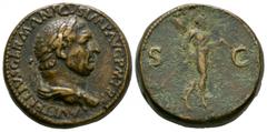 Imperial Coins - Vitellius - Paduan Mars Sestertius 19th century AD or earlier. Cavino. Obv: A VITELLIVS GERMANICVS IMP AVG P M TR P legend with laureate and draped bust right. Rev: Mars walking right