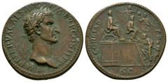Imperial - Nerva - Paduan Emperor Sestertius 19th century AD. Obv: IMP NERVA CAES AVG P M TR P COS II P P legend with laureate bust right. Rev: CONGIAR P R legend with emperor holding scroll seated on