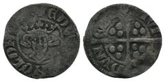 Medieval - Edward II - Durham - Long Cross Penny 1310-1314 AD. Class 11b. Obv: facing bust with +EDW R ANGL DNS HYB legend. Rev: long cross and pellets with CIVI TAS DVN ELM legend for Durham mint. s.