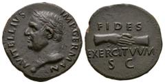 Roman Imperial Coins - Vitellius - Clasped Hands As June-July 69 AD. Tarraco mint. Obv: A VITELLIVS IMP GERMAN legend with laureate bust left. Rev: FIDES above clasped hands with EXERCITVVM and SC bel