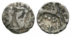 Celtic Iron Age Coins - Iceni - ECEN Corn Ear Unit. 10-43 AD. Obv: double crescent on vertical wreath. Rev: horse right with ECEN below. S. 443A; BMC 4033-4215; ABC 1657. 1.05 grams. . [No Reserve] Fi